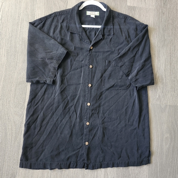 Tommy Bahama Silk Men Black Shirt - Picture 2 of 9